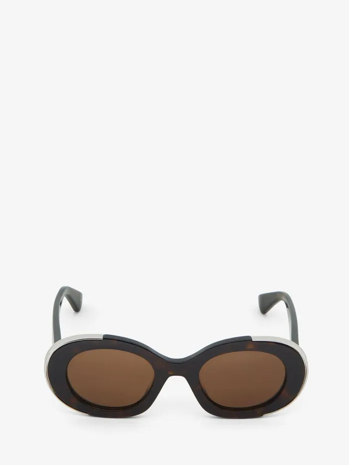 Women Sunglasses Alexander McQueen The Grip Oval Sunglasses Havanabrown