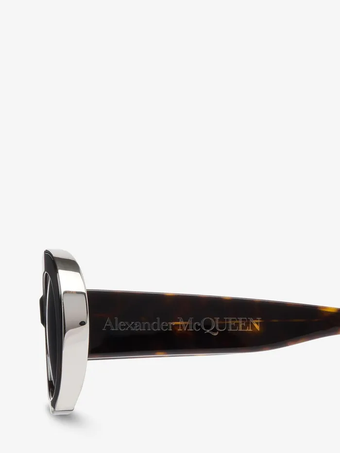 Women Sunglasses Alexander McQueen The Grip Oval Sunglasses Havanabrown