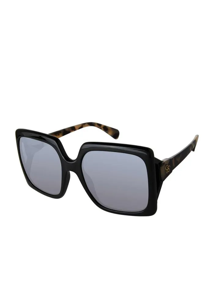 Women Sunglasses Jessica Simpson Square Sunglasses In Black and Oatmeal