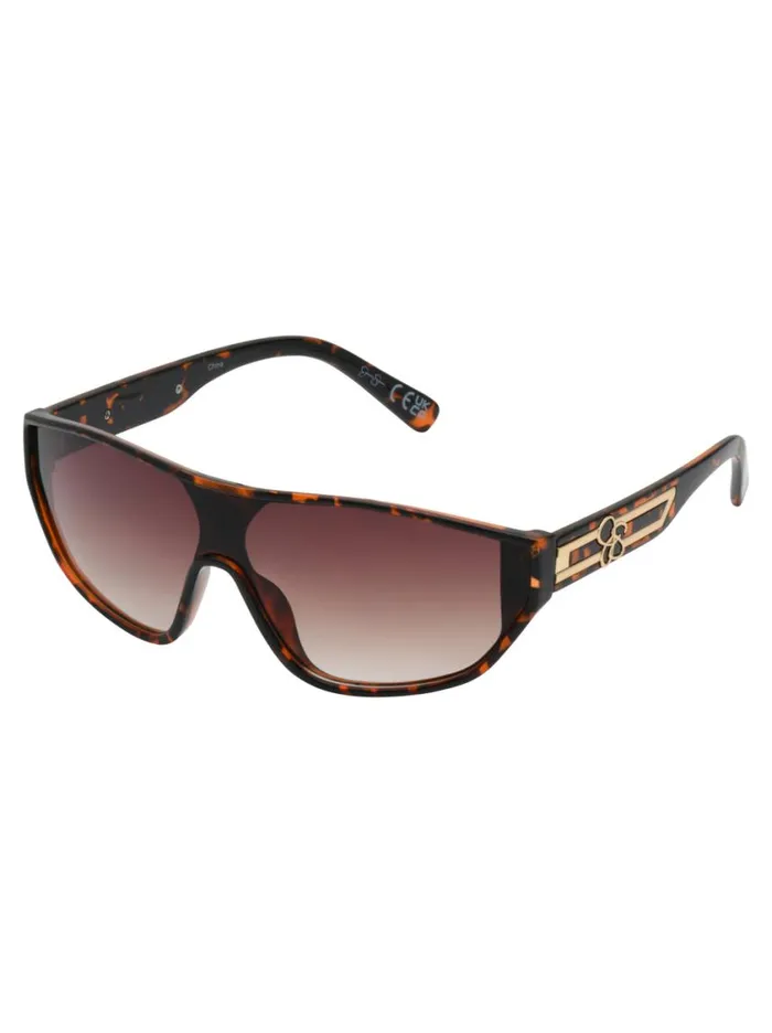 Women Sunglasses Jessica Simpson WrapAround Shield Sunglasses In Tortoise