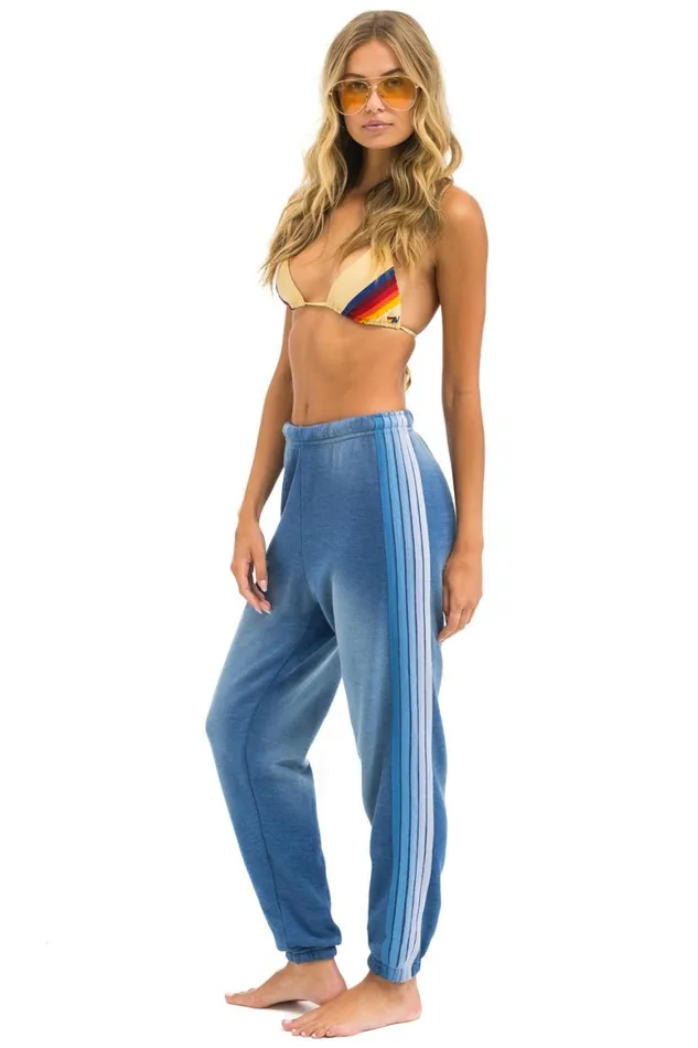 Women Sweatpants Aviator Nation 5 Stripe Sweatpants 8211 Faded Water