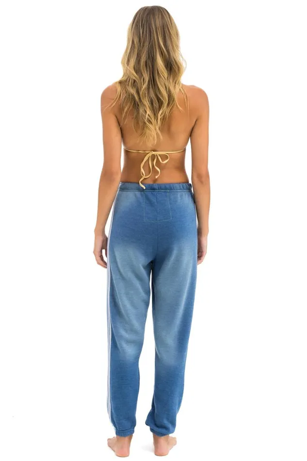 Women Sweatpants Aviator Nation 5 Stripe Sweatpants 8211 Faded Water