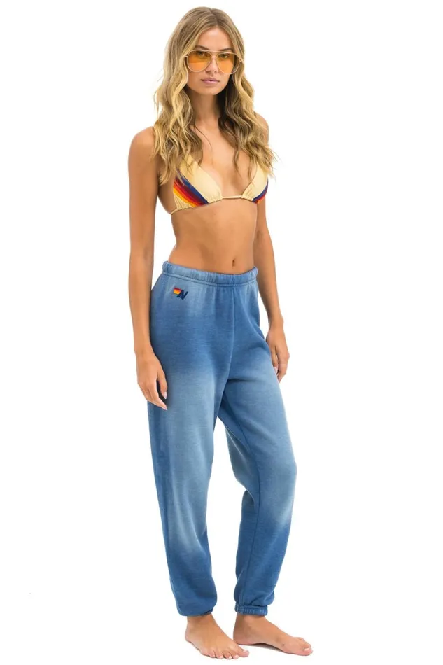 Women Sweatpants Aviator Nation 5 Stripe Sweatpants 8211 Faded Water