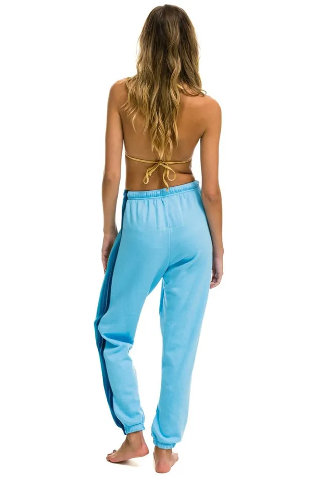 Women Sweatpants Aviator Nation 5 Stripe Sweatpants 8211 Sky Blue