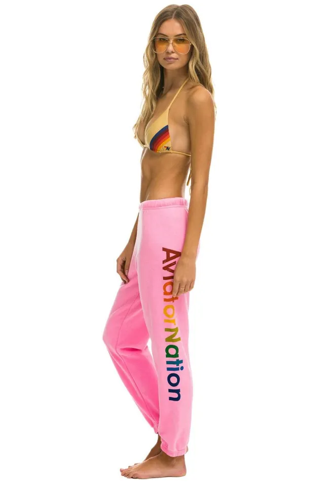 Women Sweatpants Aviator Nation Aspen Sweatpants 8211 Neon Pink