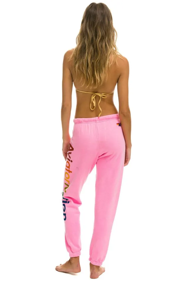 Women Sweatpants Aviator Nation Aspen Sweatpants 8211 Neon Pink