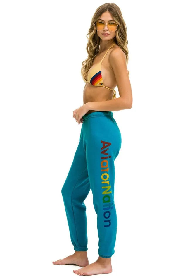 Women Sweatpants Aviator Nation Austin Sweatpants 8211 Teal
