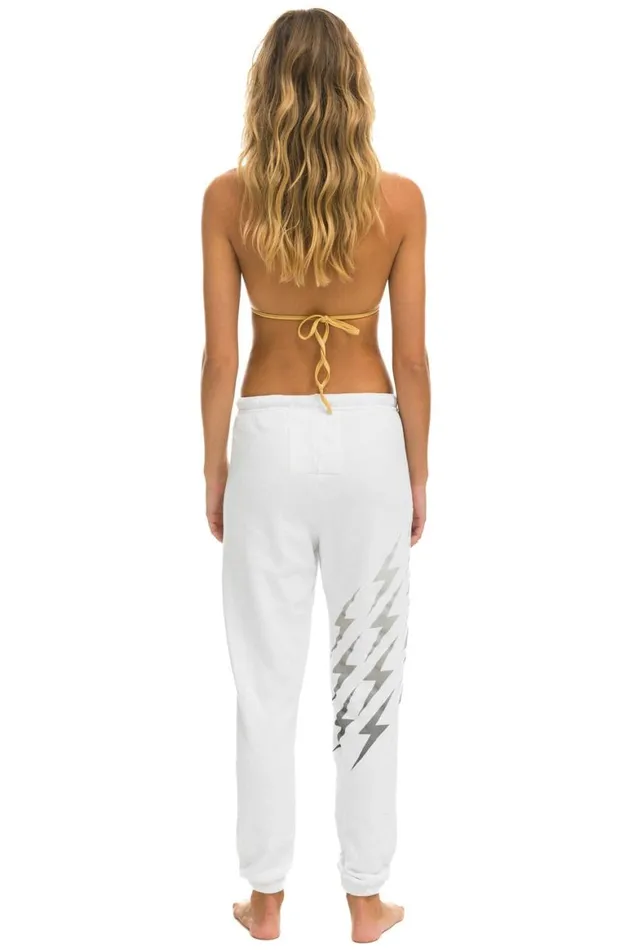 Women Sweatpants Aviator Nation Bolt Gradient Sweatpants 8211 White Grey