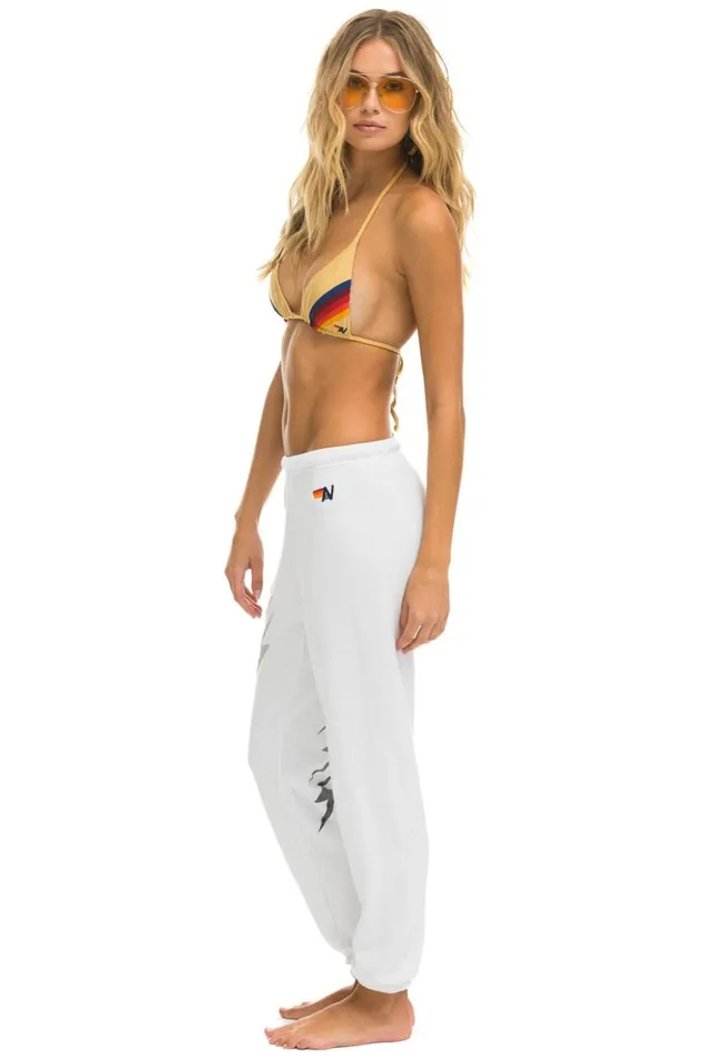 Women Sweatpants Aviator Nation Bolt Gradient Sweatpants 8211 White Grey