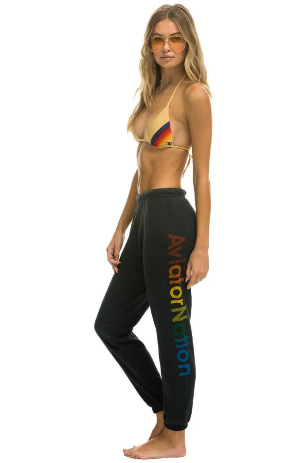Women Sweatpants Aviator Nation Haight Ashbury Sweatpants 8211 Charcoal