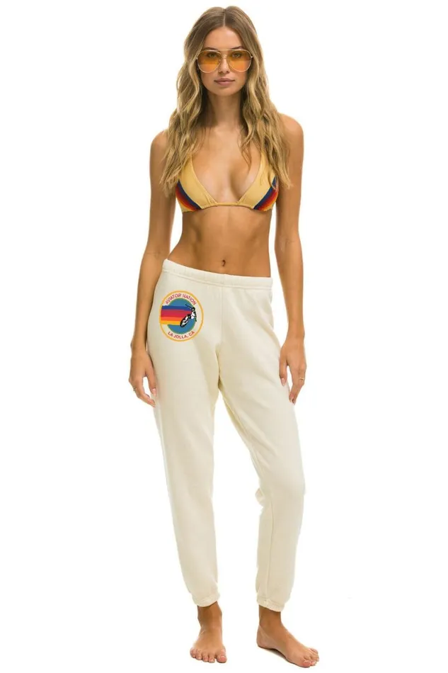 Women Sweatpants Aviator Nation La Jolla Sweatpants 8211 Vintage White