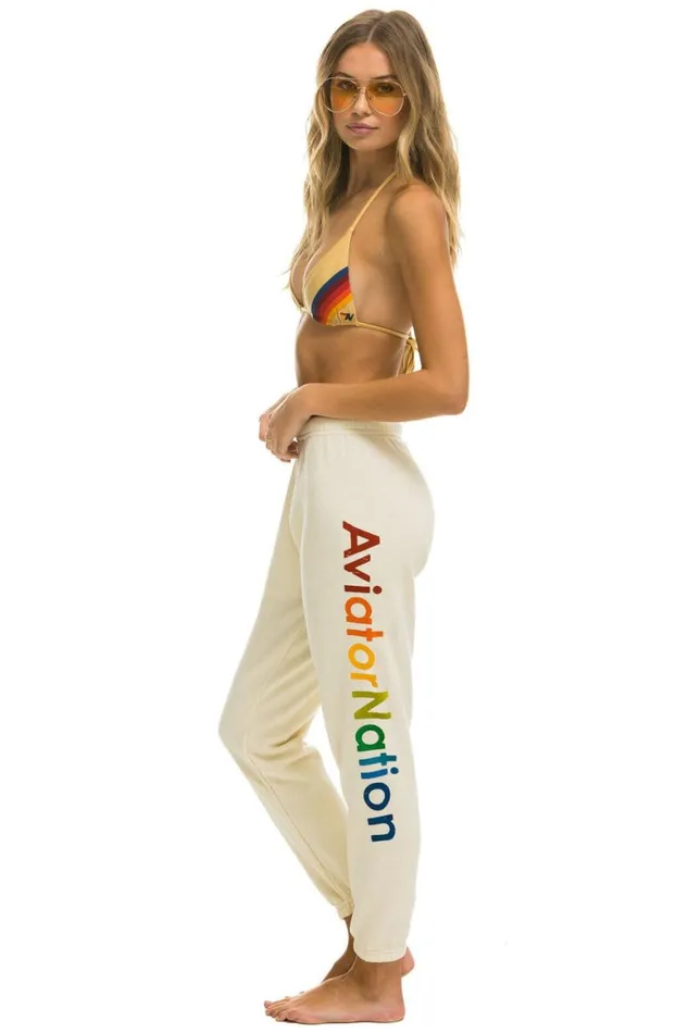 Women Sweatpants Aviator Nation La Jolla Sweatpants 8211 Vintage White