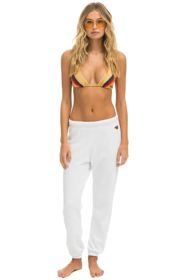 Women Sweatpants Aviator Nation Locals Only Sweatpants 8211 White