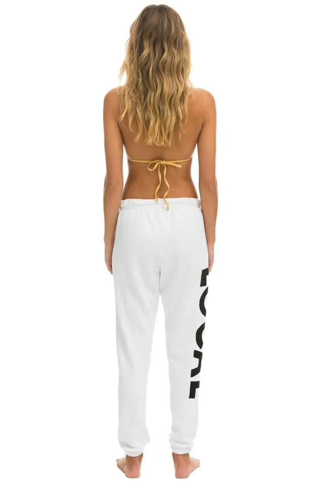 Women Sweatpants Aviator Nation Locals Only Sweatpants 8211 White