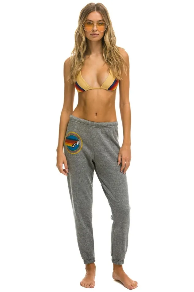 Women Sweatpants Aviator Nation Manhattan Beach Sweatpants 8211 Heather Grey