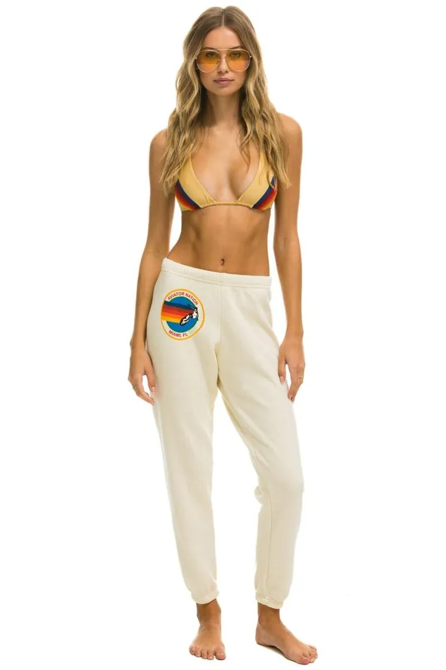 Women Sweatpants Aviator Nation Miami Sweatpants 8211 Vintage White