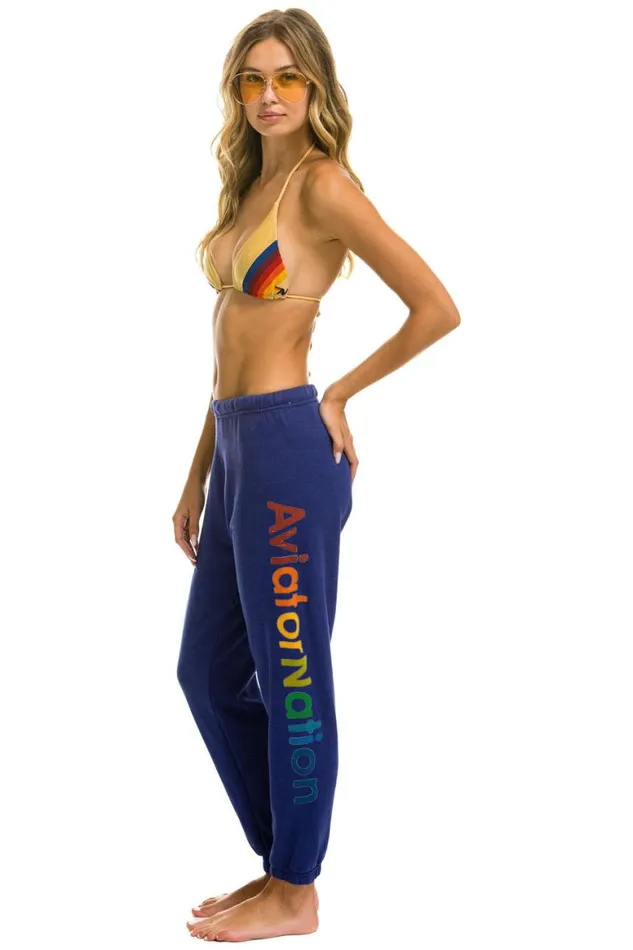 Women Sweatpants Aviator Nation Vail Sweatpant 8211 Purple