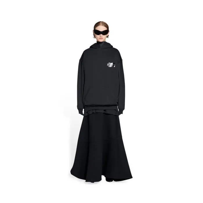 Women Sweatshirts and Hoodies Balenciaga Gaffer Hoodie Medium Fit In Black