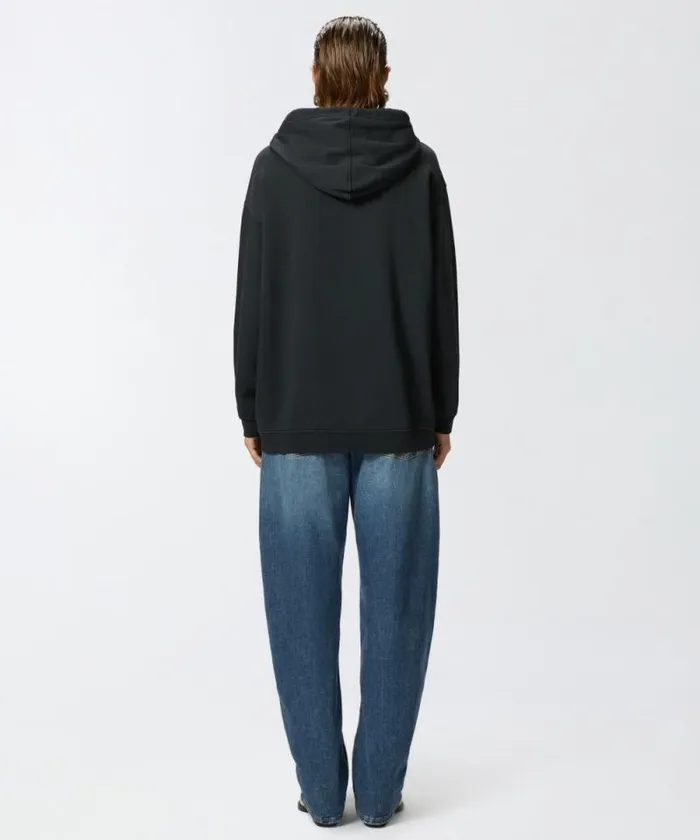 Women Sweatshirts Pinko Sweatshirt With Logo Embroidery And Hood Caviar Black Women Sweatshirts Pinko Sweatshirt With Logo Embroidery And Hood Caviar Black