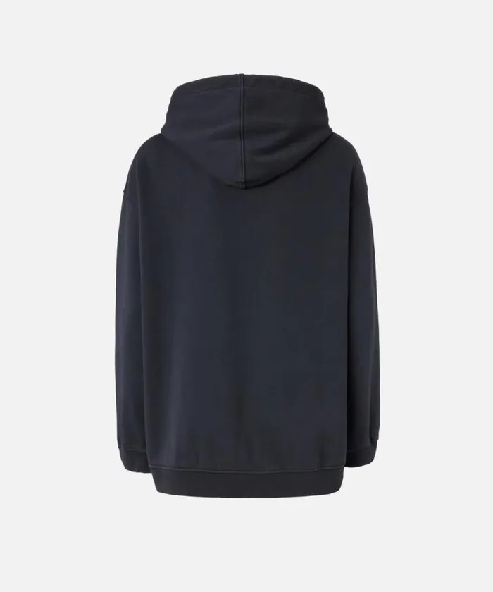Women Sweatshirts Pinko Sweatshirt With Logo Embroidery And Hood Caviar Black Women Sweatshirts Pinko Sweatshirt With Logo Embroidery And Hood Caviar Black