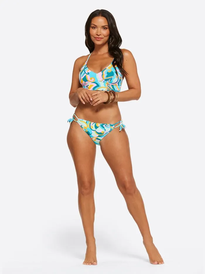 Women Swim Jessica Simpson Dream State Cropped Cami In Blue Multi