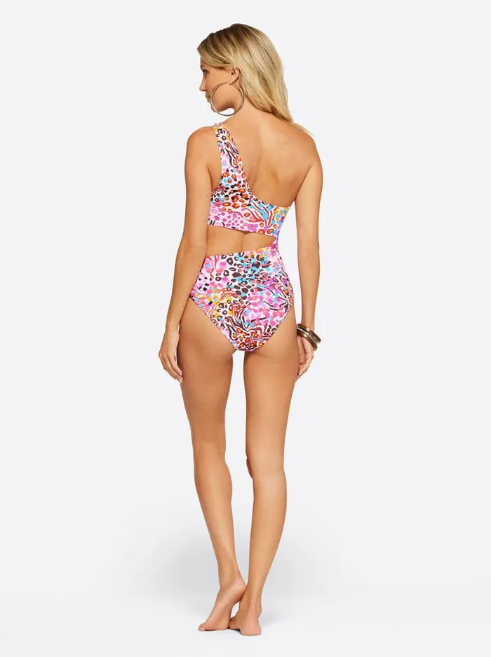 Women Swim Jessica Simpson French Exit One Piece In Pink Multi