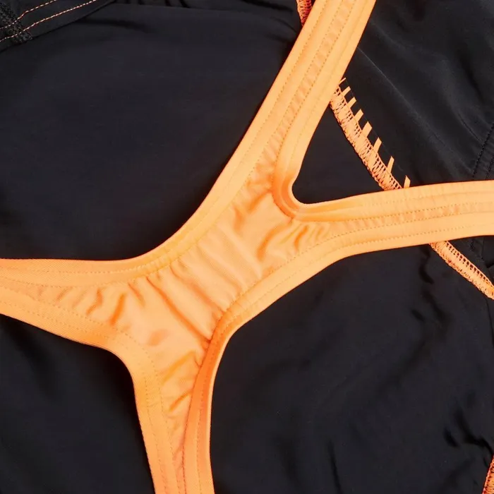 Women Swimming Costumes Speedo Women039s Medley Logo Swimsuit BlackOrange