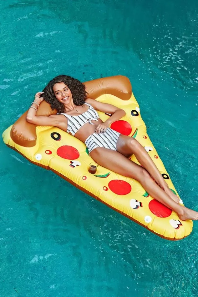 Women Swimming Rings Cupshe Pizza My Heart Pie Pool Float Yellow