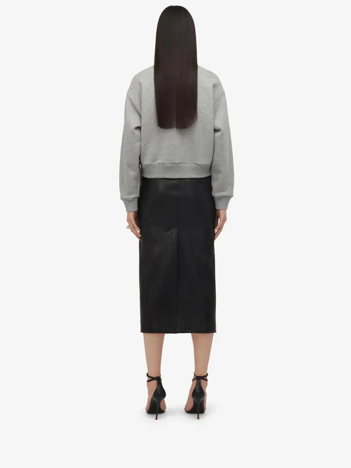 Women TShirts And Sweatshirts Alexander McQueen Slashed Sweatshirt Grey Melange