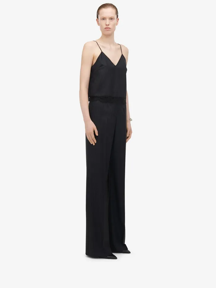 Women Tailoring Alexander McQueen HighWaisted Wide Leg Trousers Navy