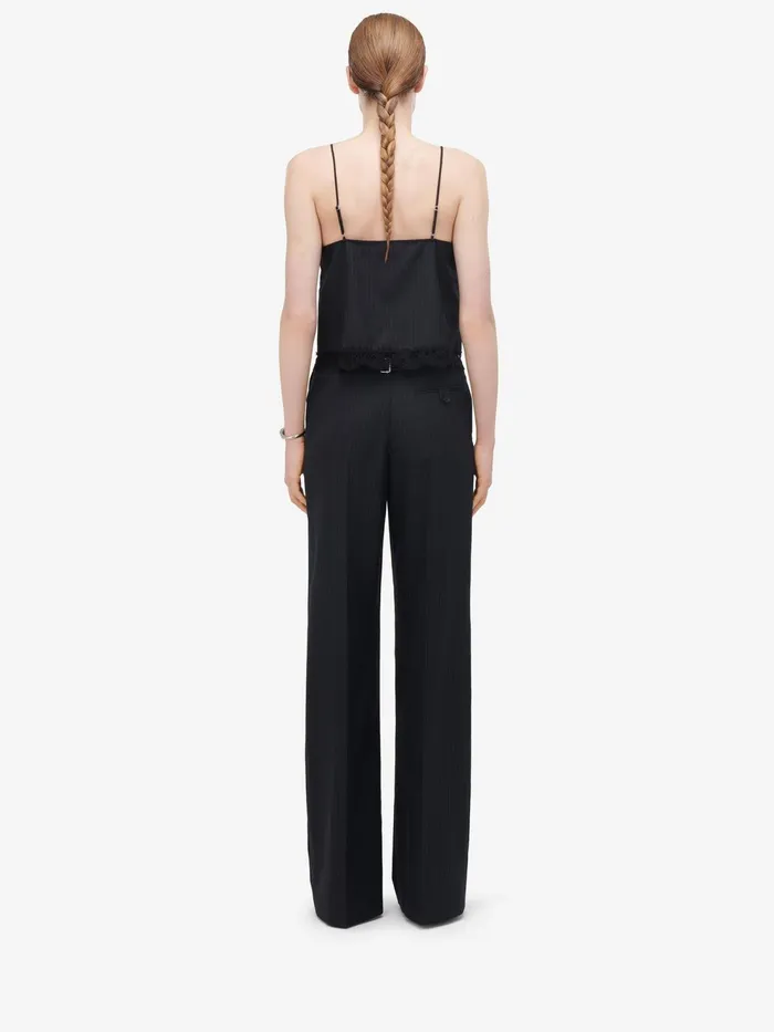 Women Tailoring Alexander McQueen HighWaisted Wide Leg Trousers Navy