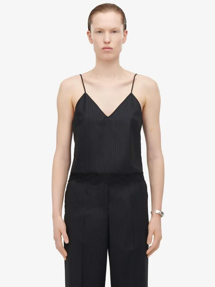 Women Tailoring Alexander McQueen HighWaisted Wide Leg Trousers Navy