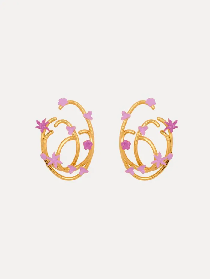 Women Tangled O Floral Earrings Rose Oscar De La Renta Earrings