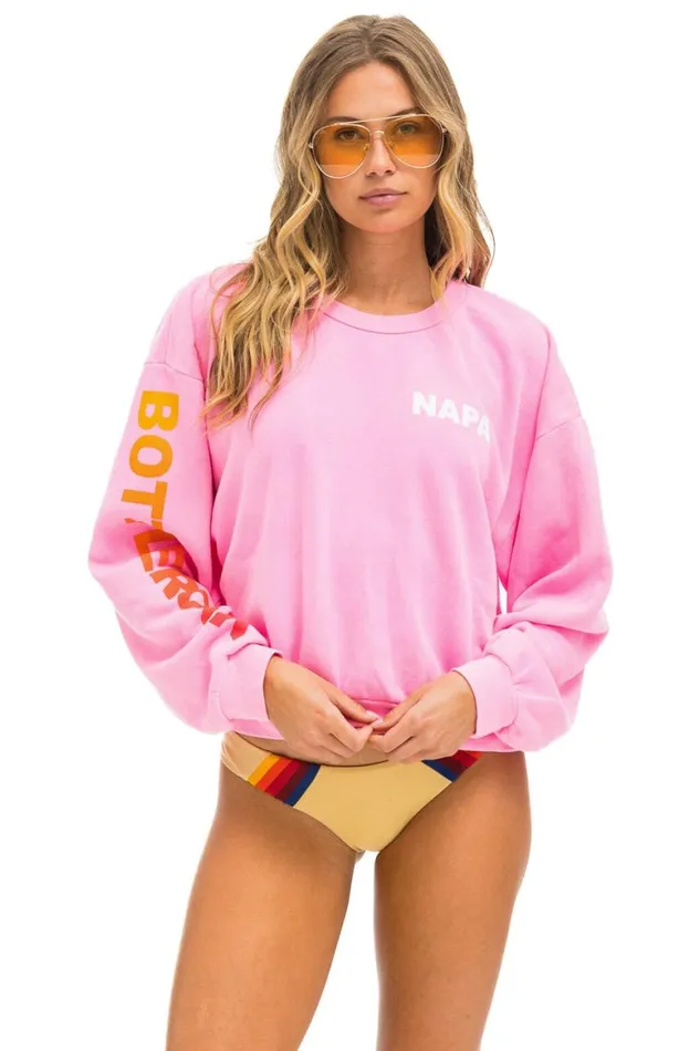 Women Tees Aviator Nation Bottlerock 2024 Crew Sweatshirt Relaxed 8211 Neon Pink Women Tees Aviator Nation Bottlerock 2024 Crew Sweatshirt Relaxed 8211 Neon Pink
