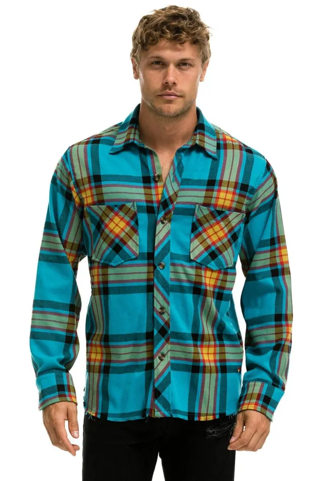 Women Tees Aviator Nation Plaid Flannel Light Weight Unisex Western Shirt 8211 Jackson Plaid