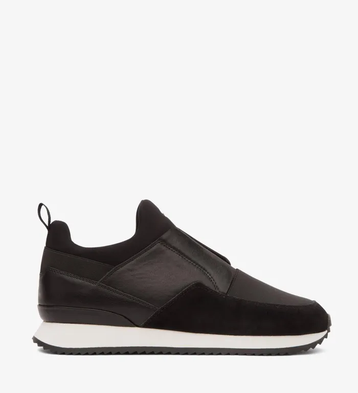 Women Tess Vegan Running Shoes Black Matt and Nat Sneakers
