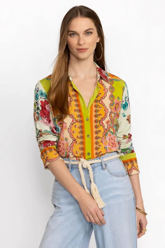 Women THE JANIE FAVORITE BUTTON FRONT SHIRT ROSSEY Rossy Johnny Was Tops