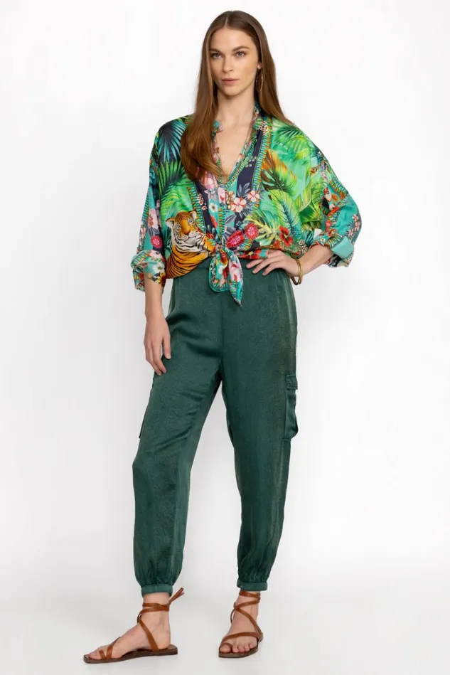 Women TIGRES ET FLEURS SELINE BUTTON DOWN Tigres Johnny Was Tops Women TIGRES ET FLEURS SELINE BUTTON DOWN Tigres Johnny Was Tops