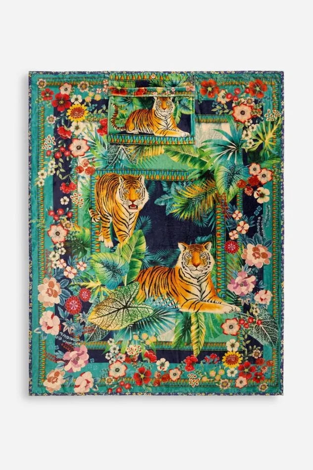 Women TIGRES TRAVEL BLANKET Tigres Johnny Was Blankets