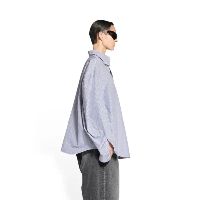 Women Tops and Shirts Balenciaga Twisted Sleeve Shirt In Blue