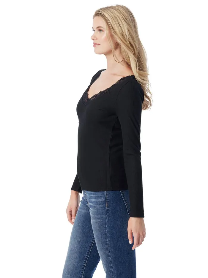 Women Tops and Tees Jessica Simpson Abbey Sweatheart Top In Anthracite