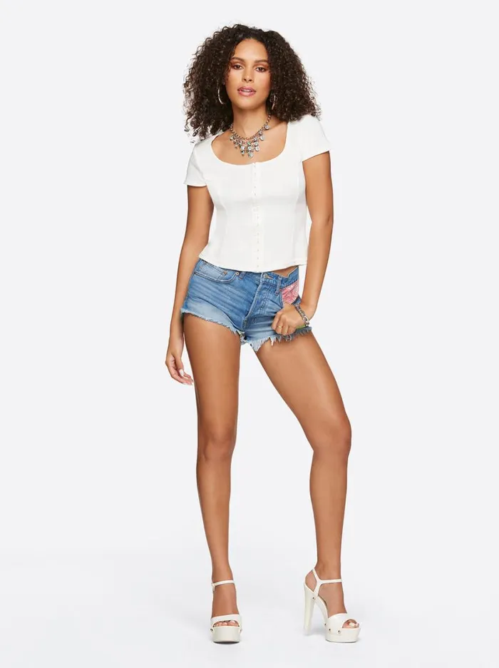 Women Tops and Tees Jessica Simpson Min Top In Snow White