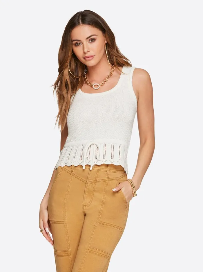 Women Tops and Tees Jessica Simpson Sierra Sweater Tank In Gardenia