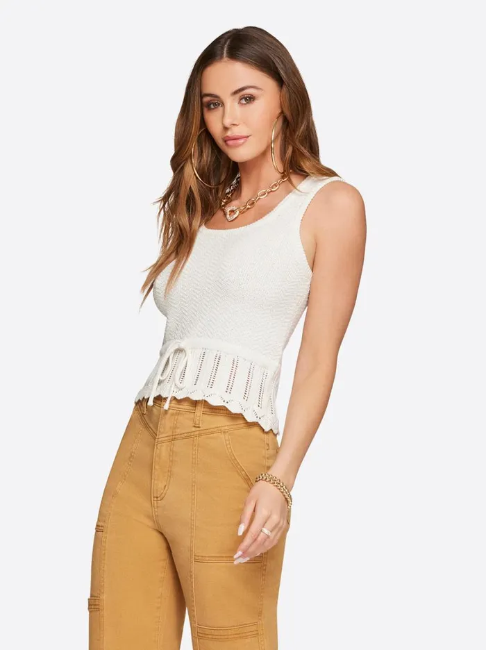 Women Tops and Tees Jessica Simpson Sierra Sweater Tank In Gardenia