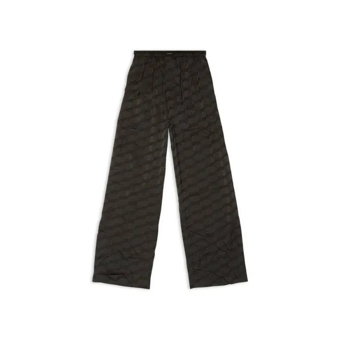 Women Trousers Balenciaga Bb Monogram Pyjama Trousers In Black