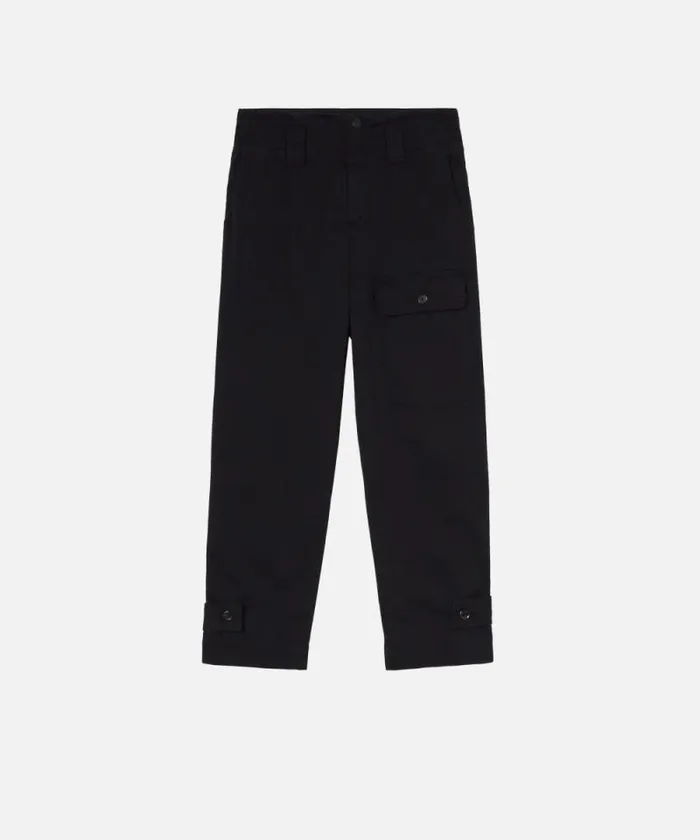 Women Trousers Pinko Cotton Cargo Trousers With Pockets Limo Black Women Trousers Pinko Cotton Cargo Trousers With Pockets Limo Black