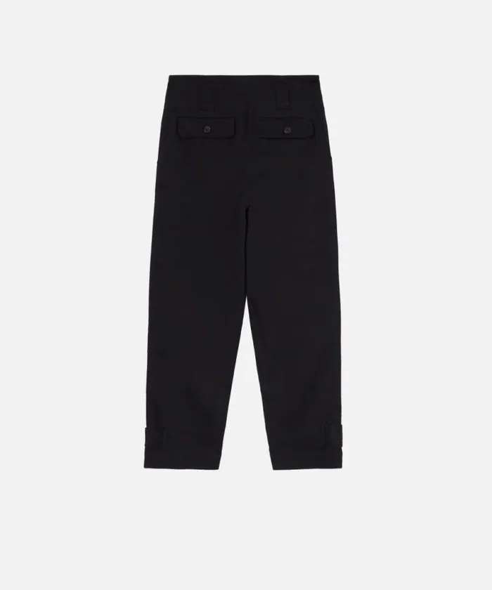 Women Trousers Pinko Cotton Cargo Trousers With Pockets Limo Black Women Trousers Pinko Cotton Cargo Trousers With Pockets Limo Black