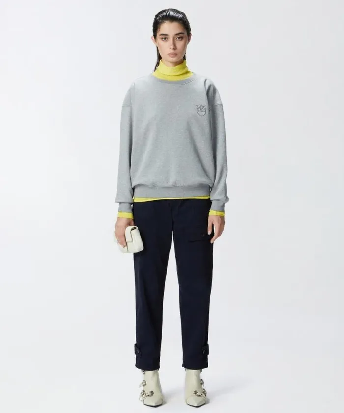 Women Trousers Pinko Cotton Cargo Trousers With Pockets Total Eclipse Blue