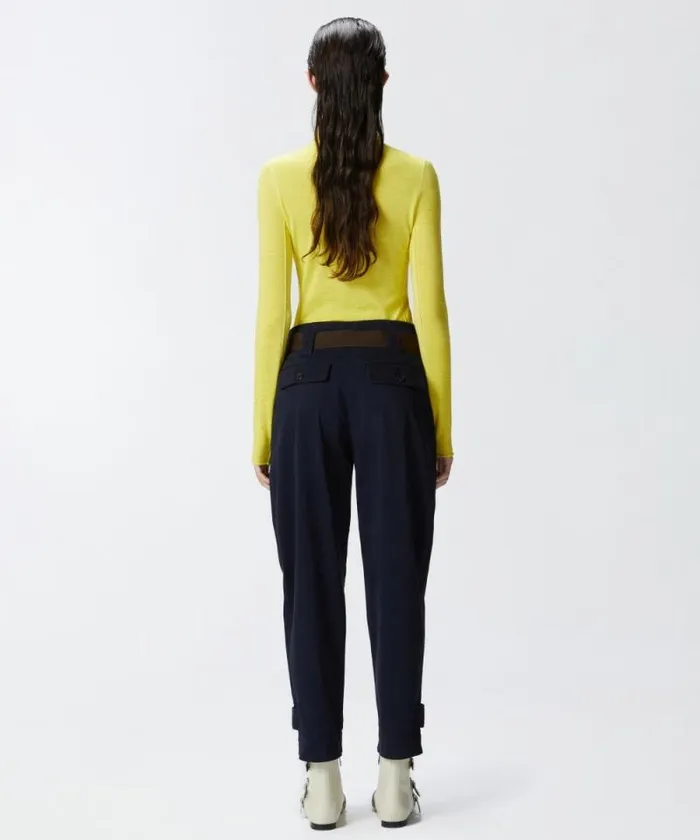 Women Trousers Pinko Cotton Cargo Trousers With Pockets Total Eclipse Blue Women Trousers Pinko Cotton Cargo Trousers With Pockets Total Eclipse Blue