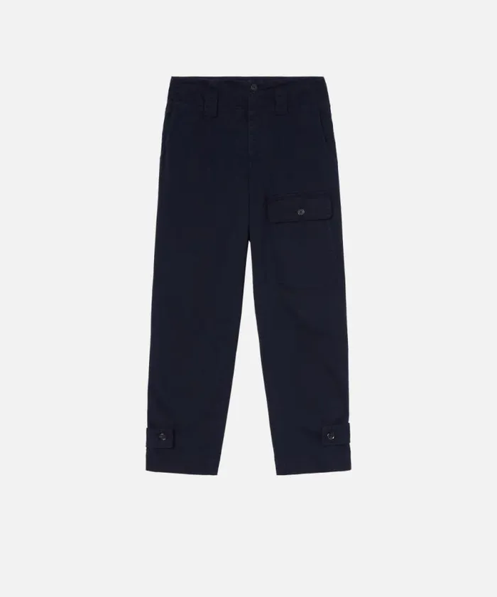 Women Trousers Pinko Cotton Cargo Trousers With Pockets Total Eclipse Blue Women Trousers Pinko Cotton Cargo Trousers With Pockets Total Eclipse Blue